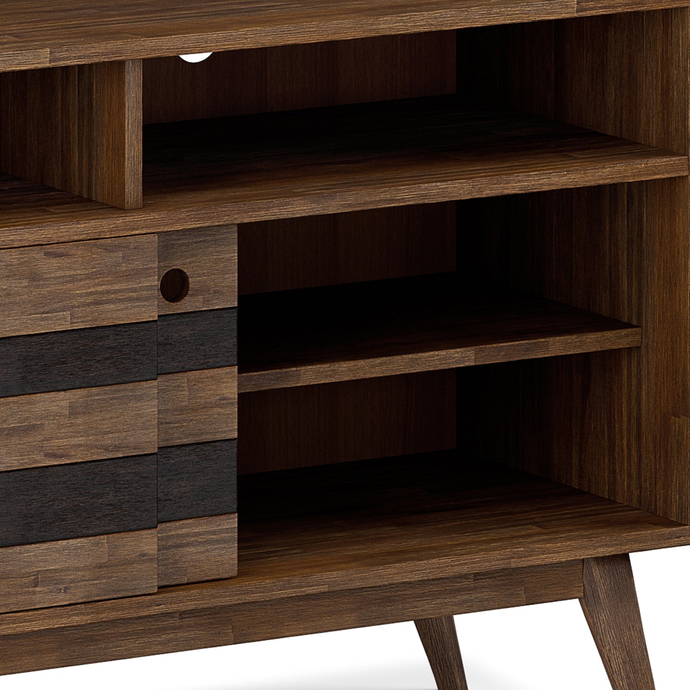 54" TV Stand with Adjustable Shelves and Sliding Doors