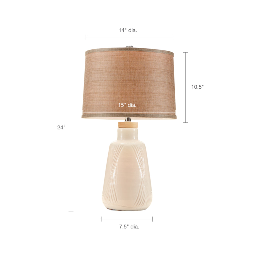 Table Lamp with Round Finial and Ceramic Base