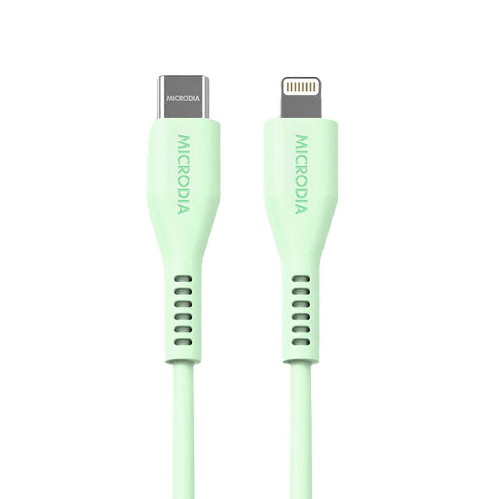 Microdia Fruitywire Silicone PD60W USB-C to 8-Pin Cable 1.3m Mint