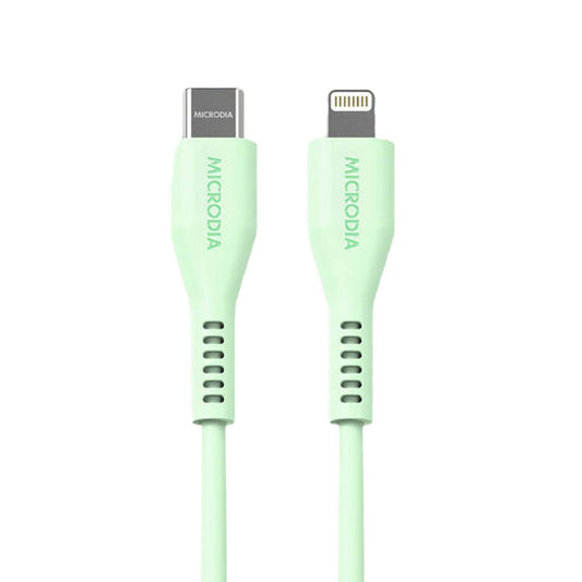 Microdia Fruitywire Silicone PD60W USB-C to 8-Pin Cable 1.3m Mint