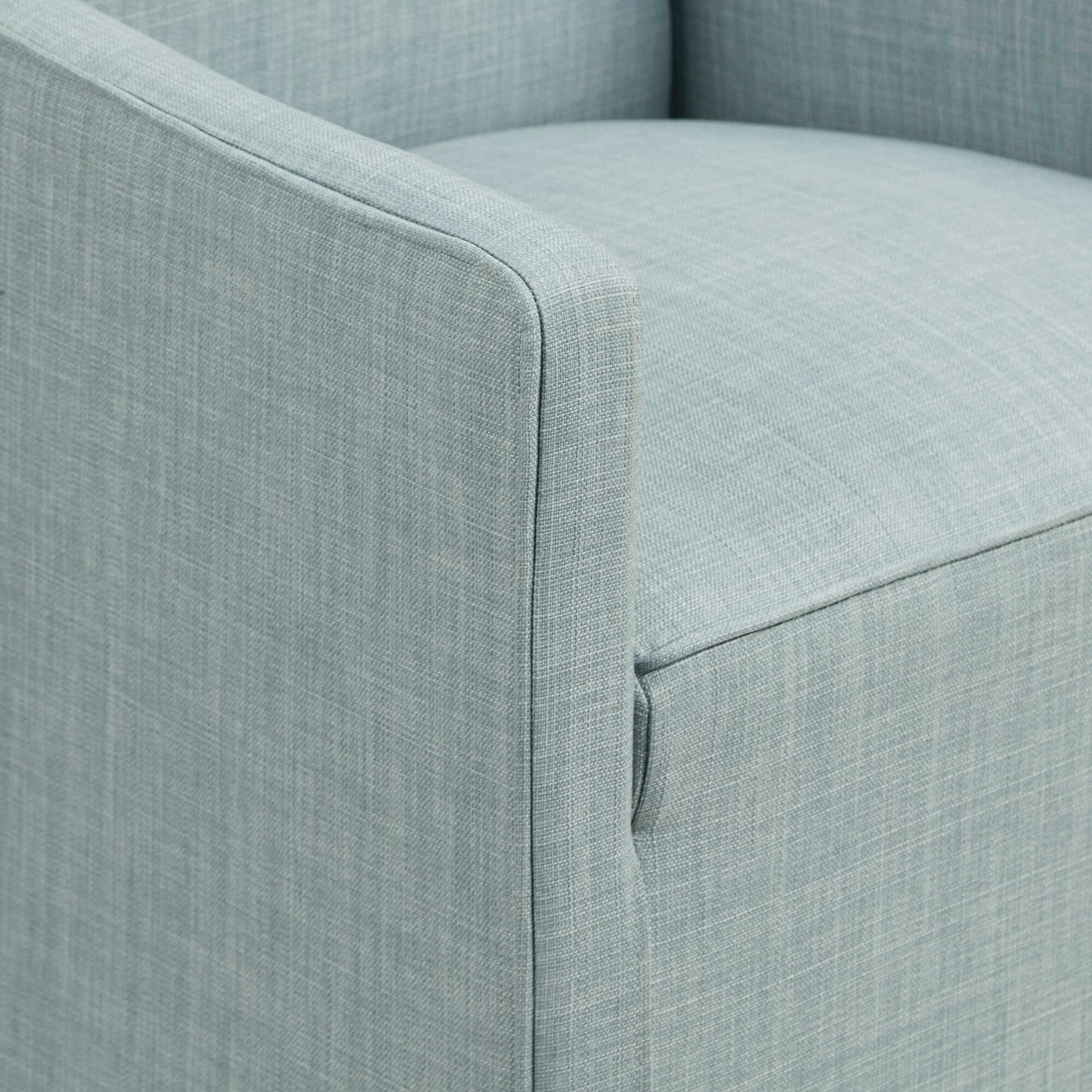 Upholstered Accent Chair with Hidden Casters and Sloped Arms