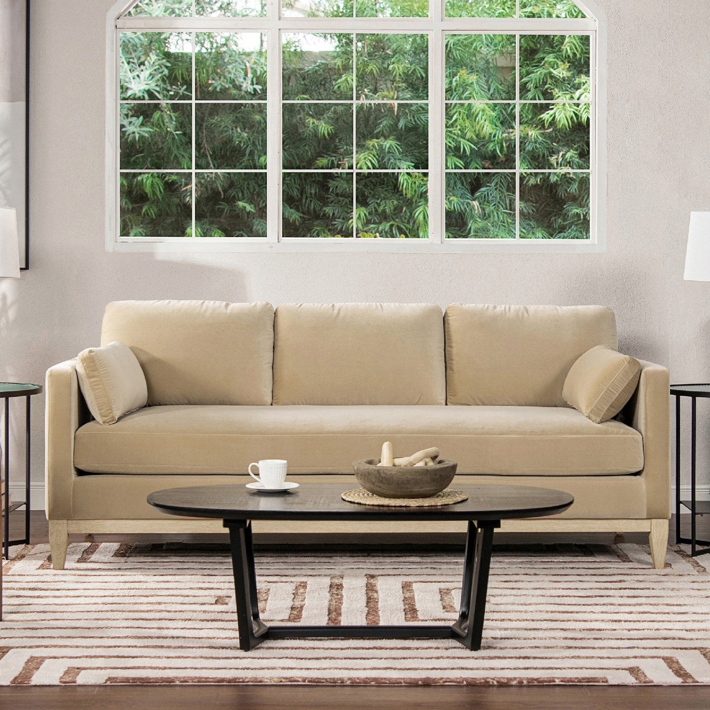 Crownedd 84" Upholstered Sofa with Square Track Arms
