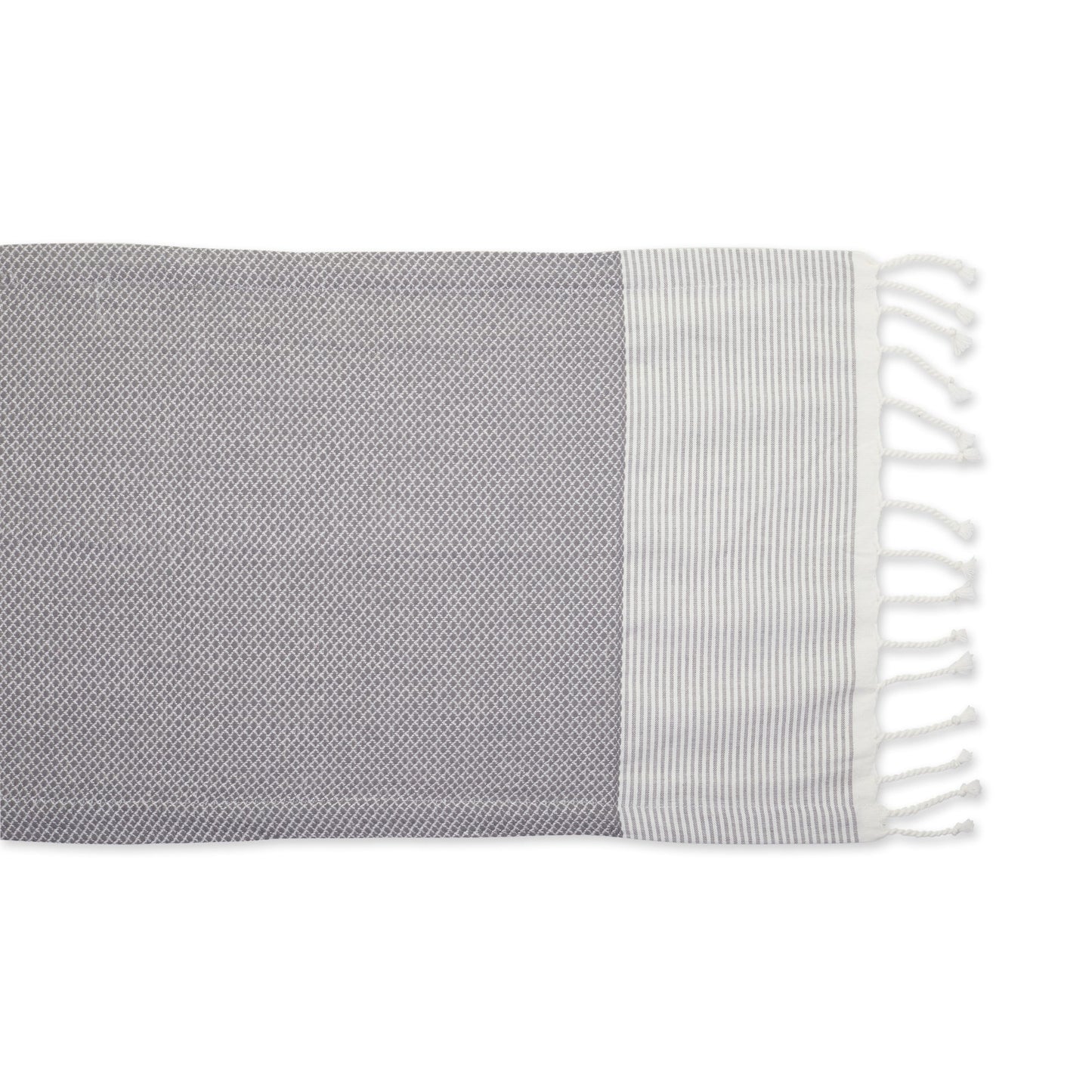 Gray Bordered Dobby  Table Runner 15X72