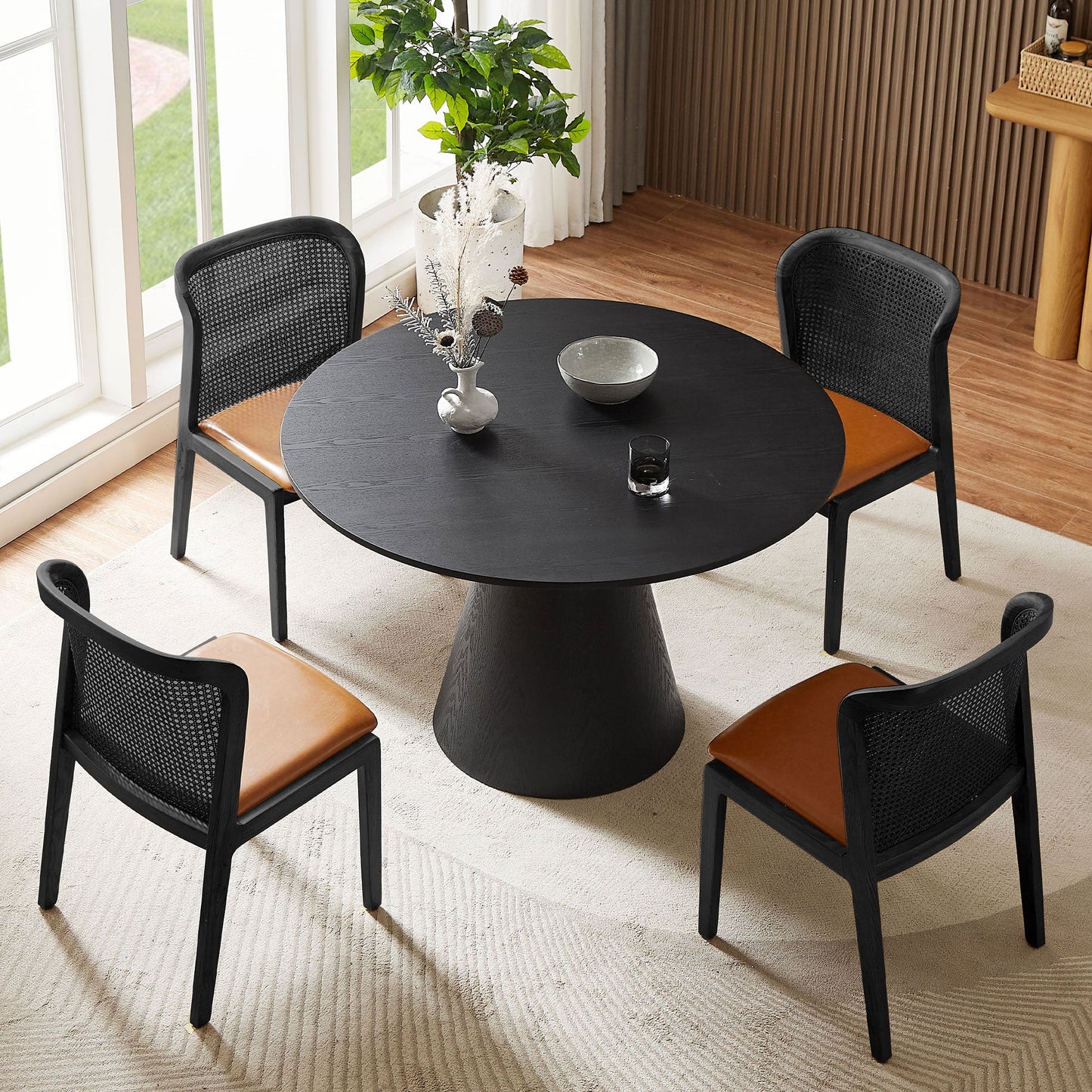 Aquatica Dining Table with Circular Tabletop and Pedestal Base