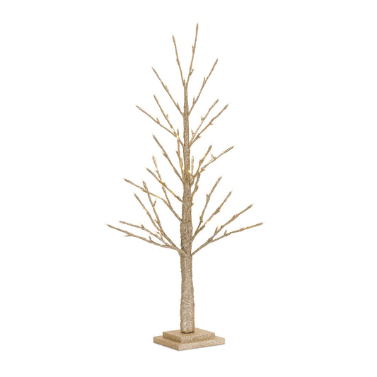 LED Lighted Gold Twig Tree 36"