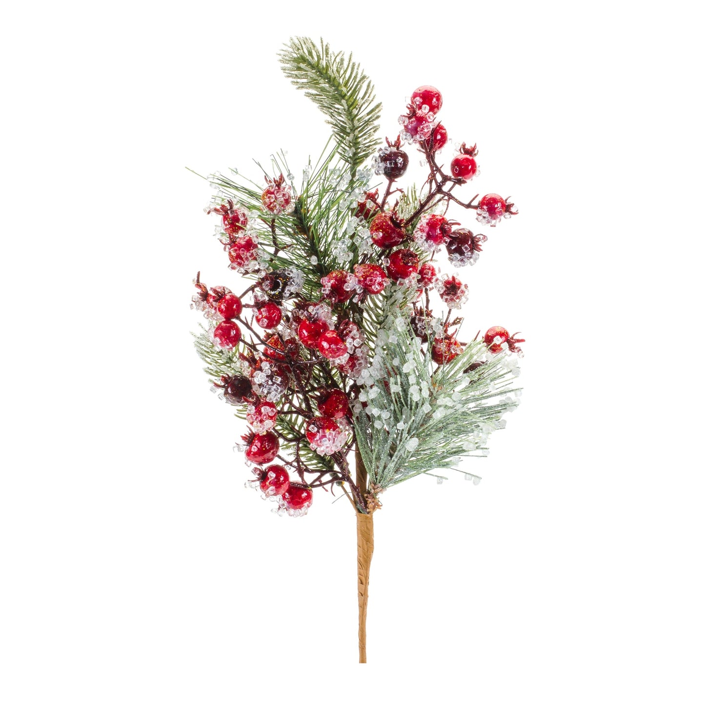 Iced Winter Pine and Berry Spray, Set of 6