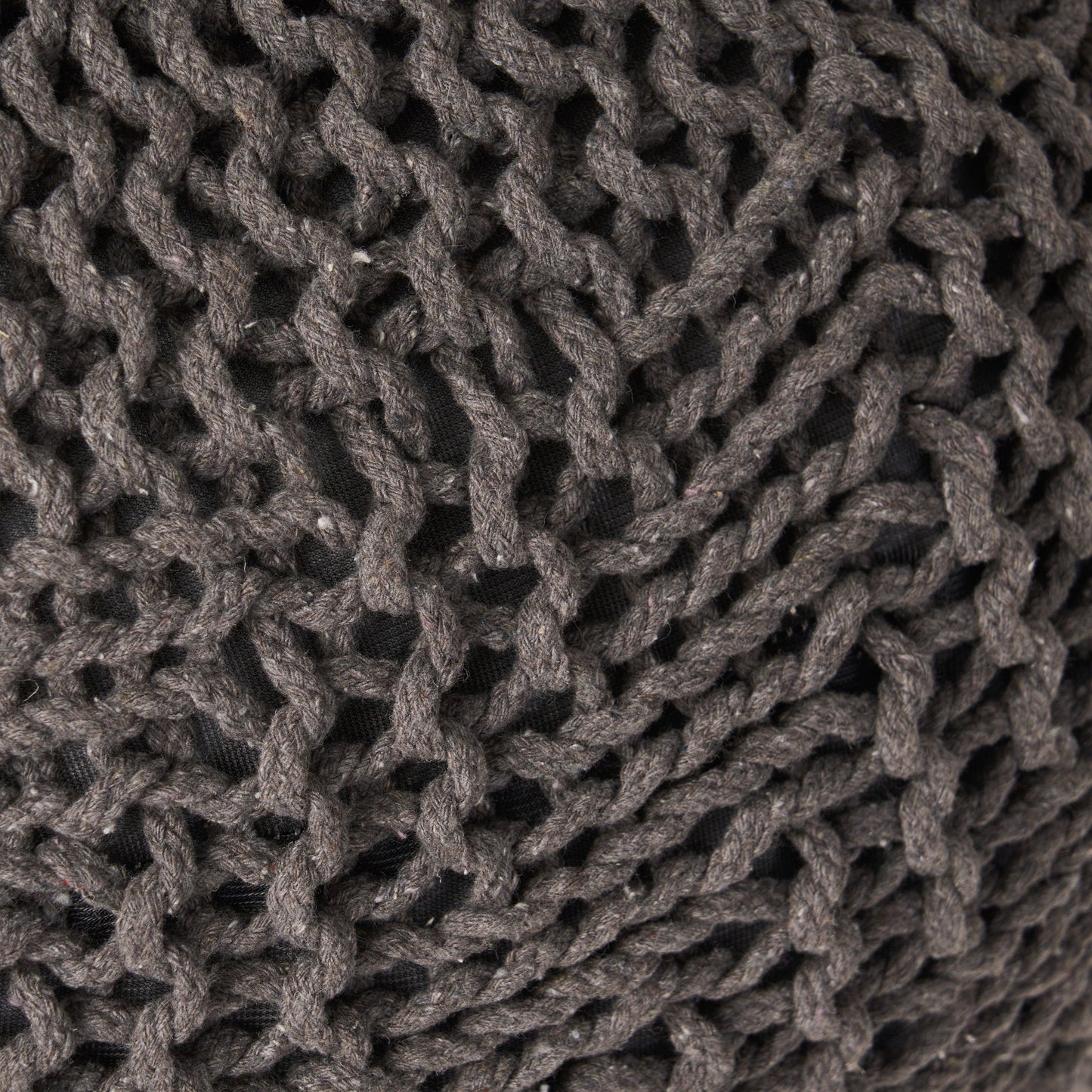Claritys Round Pouf with Knit Weave Design