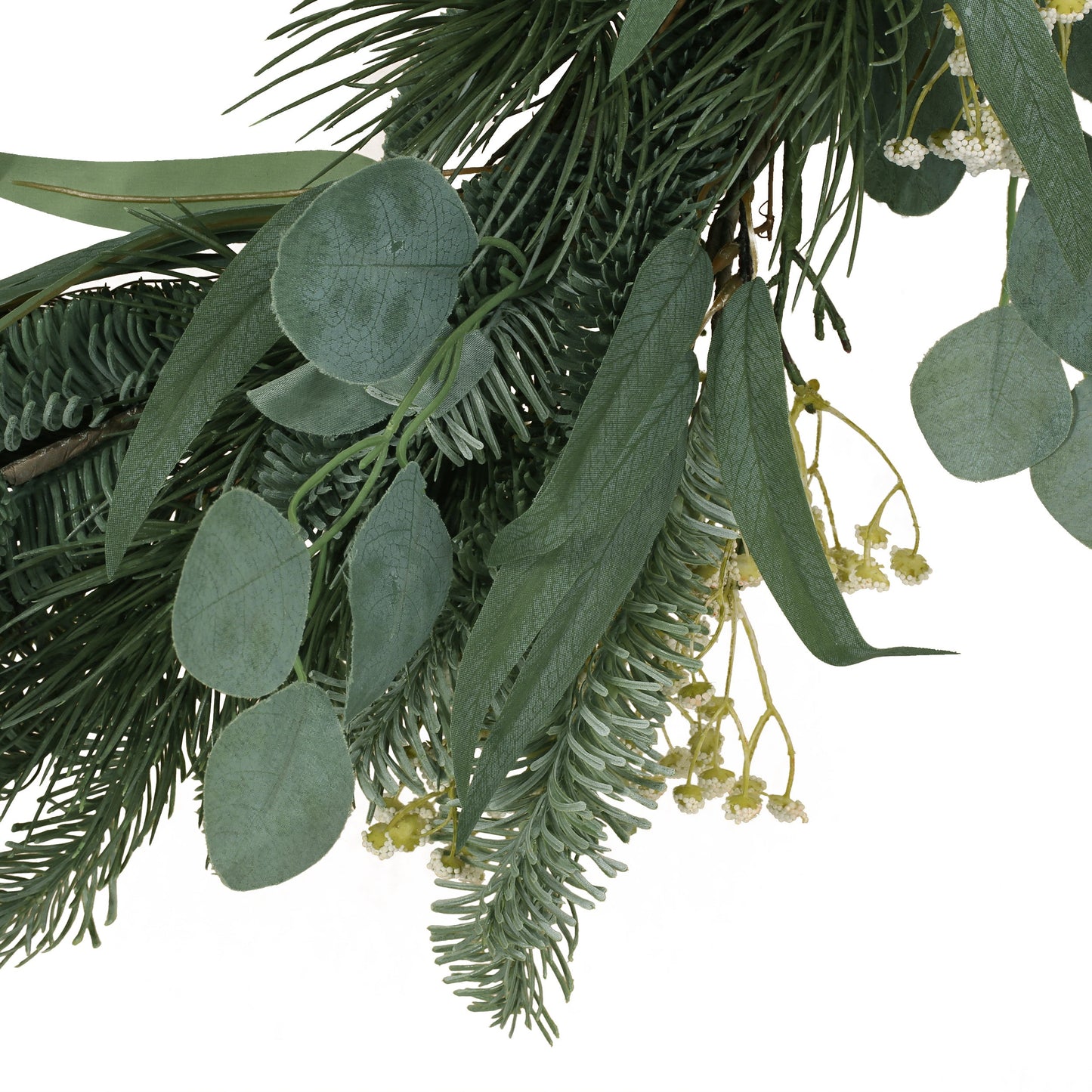 Krylo 30-inch Wreath with Eucalyptus Leaves, Pine Twigs