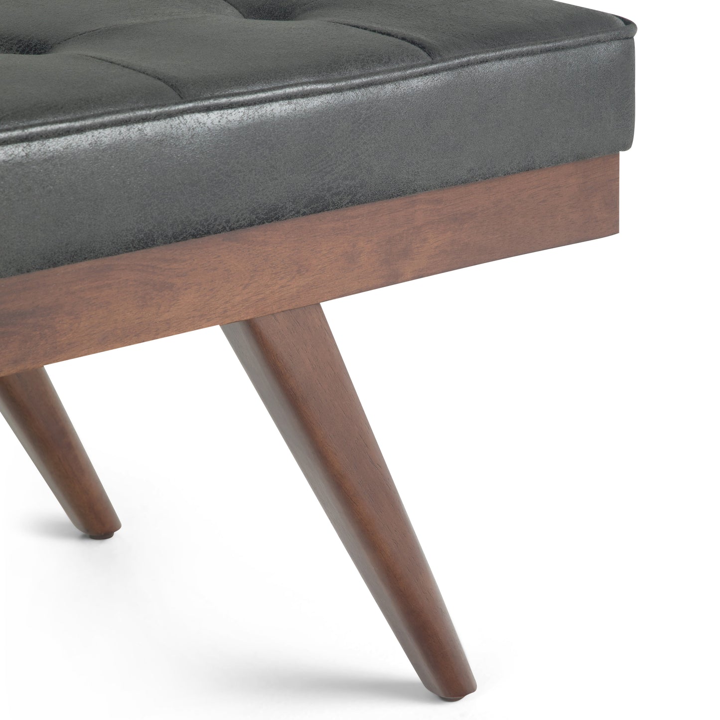 Wildflower Upholstered Button Tufted Ottoman Bench with Solid Wood Frame