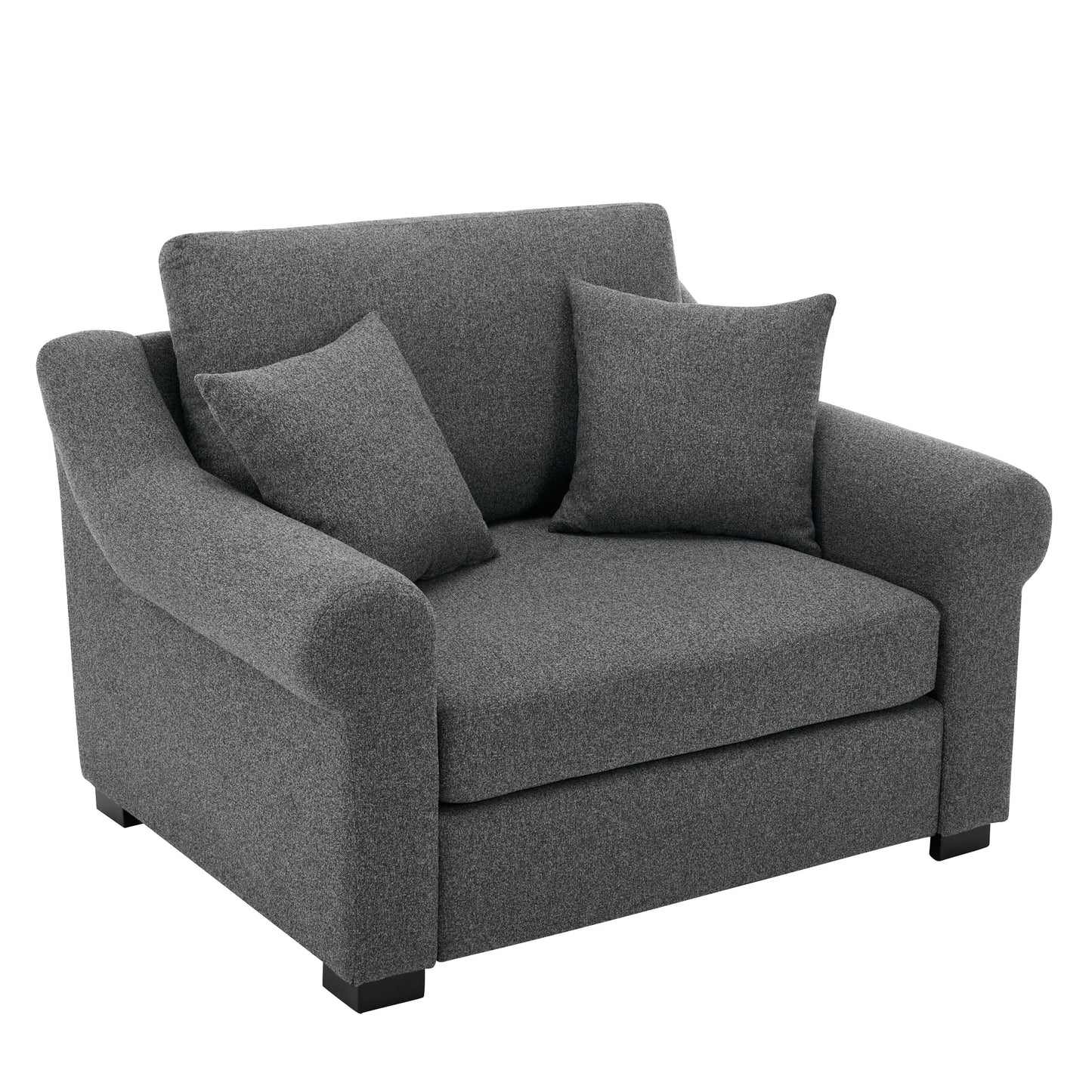 Elicited Upholstered Arm Chair with Wide Armrests and Removable Cushion