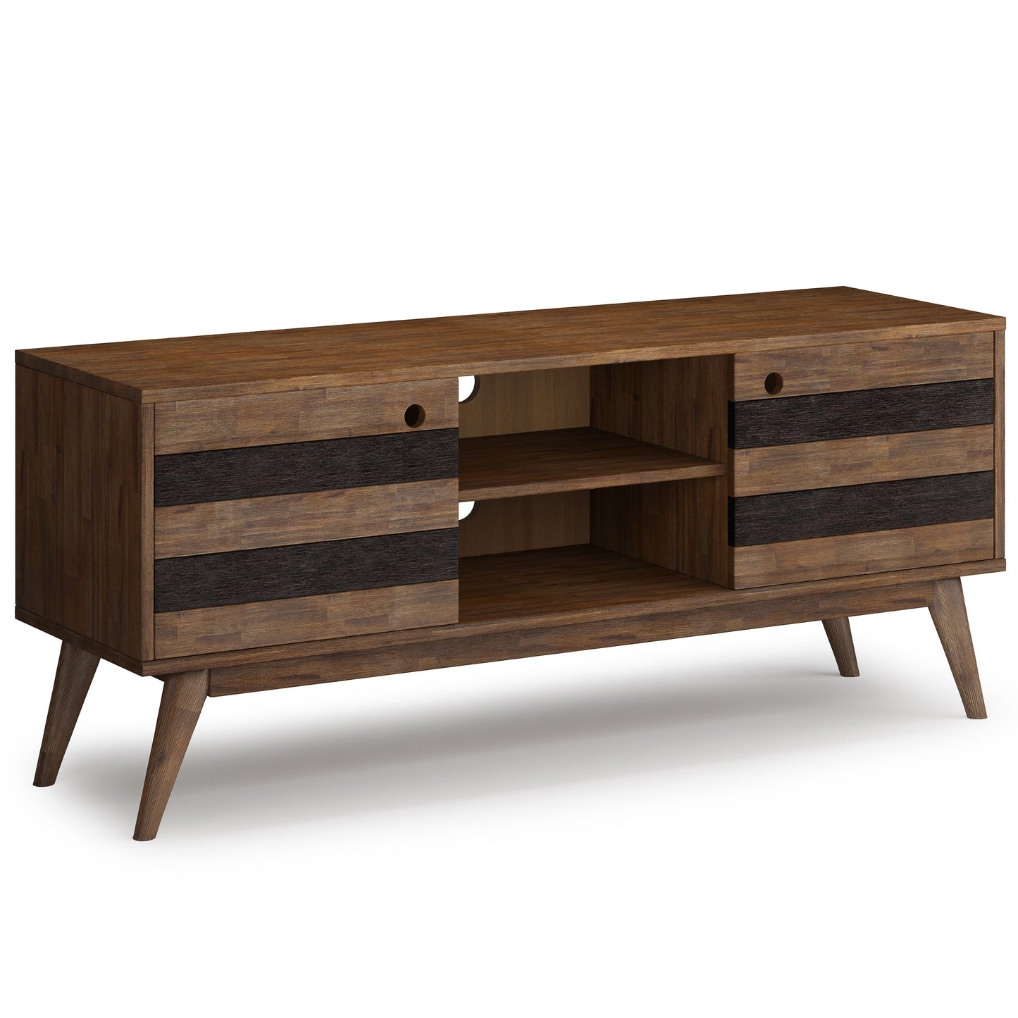 60" TV Stand with Adjustable Shelves and Sliding Doors