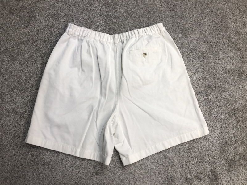 L L Bean Shorts Men 14 White 100% Cotton Straight Chino Short Pocket Lightweight
