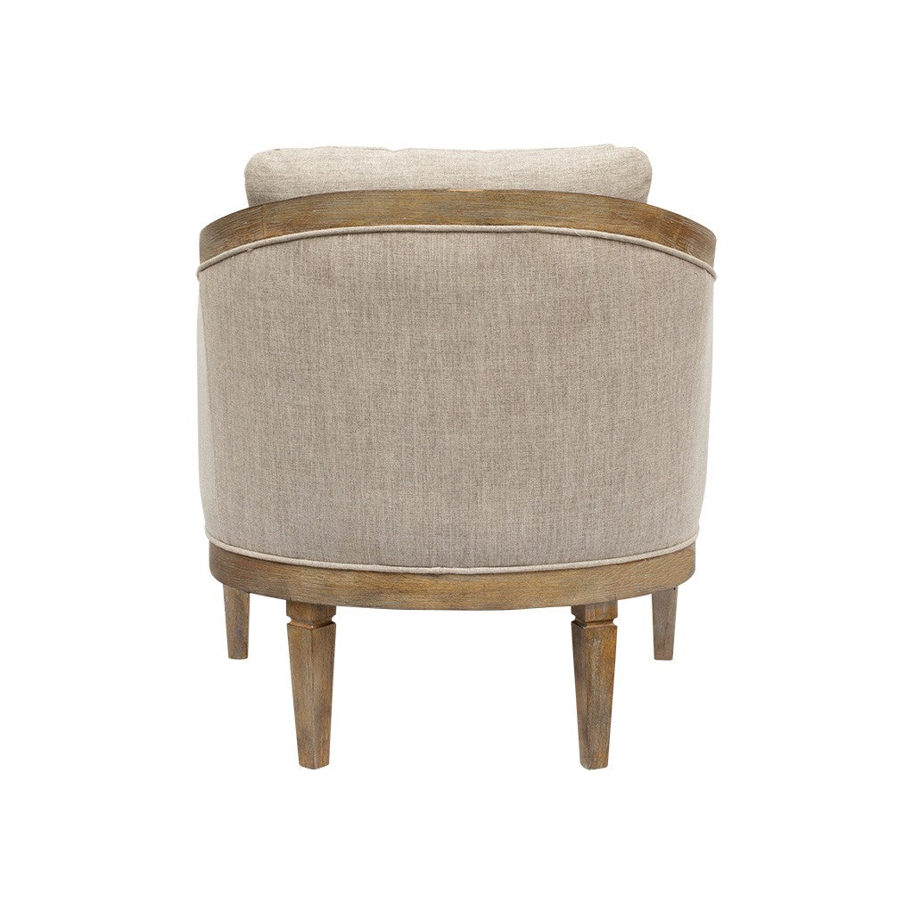 Upholstered Accent Chair with Removable Back Cushion and Recessed Arms