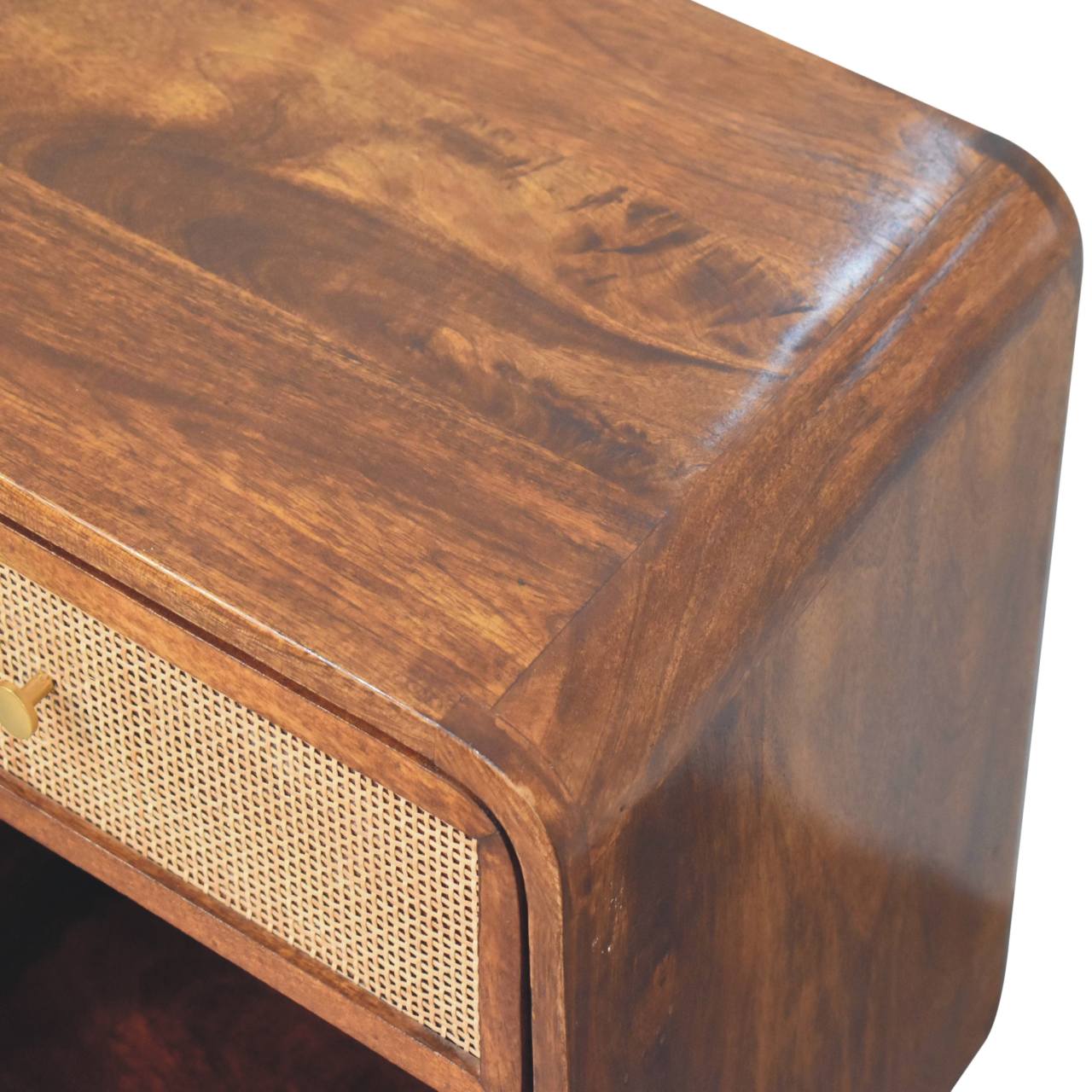 Nightstand with Open Storage and Ball Feet