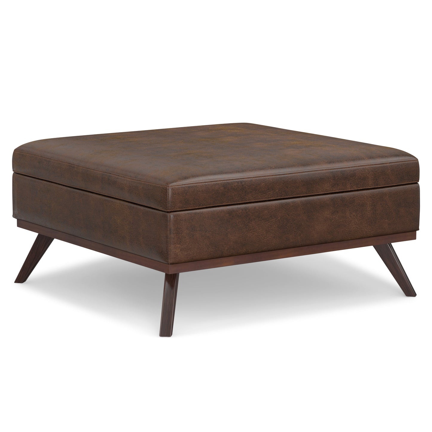 Venture 40"W Square Flip Top Ottoman with Wood Frame