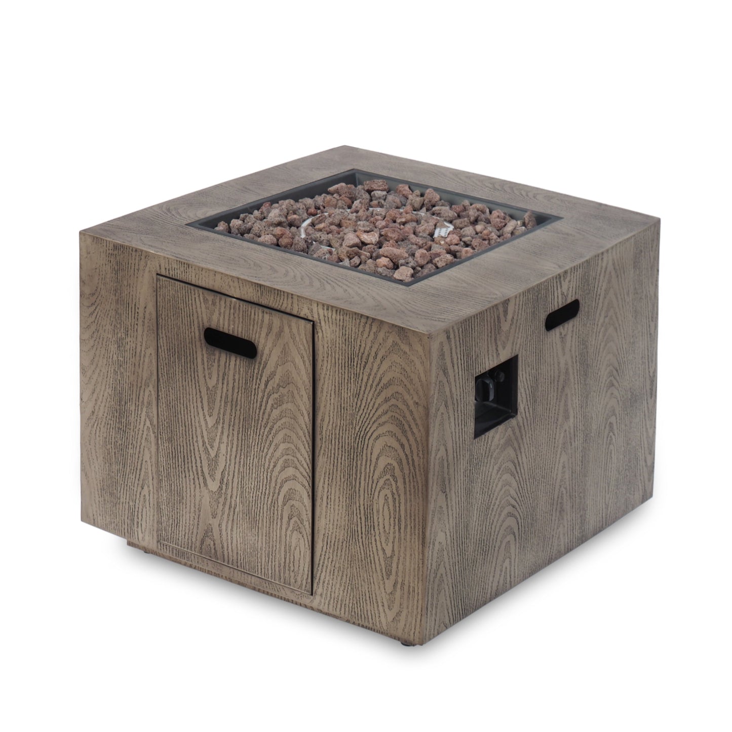 Outdoor Square Concrete Gas Burning Firepit