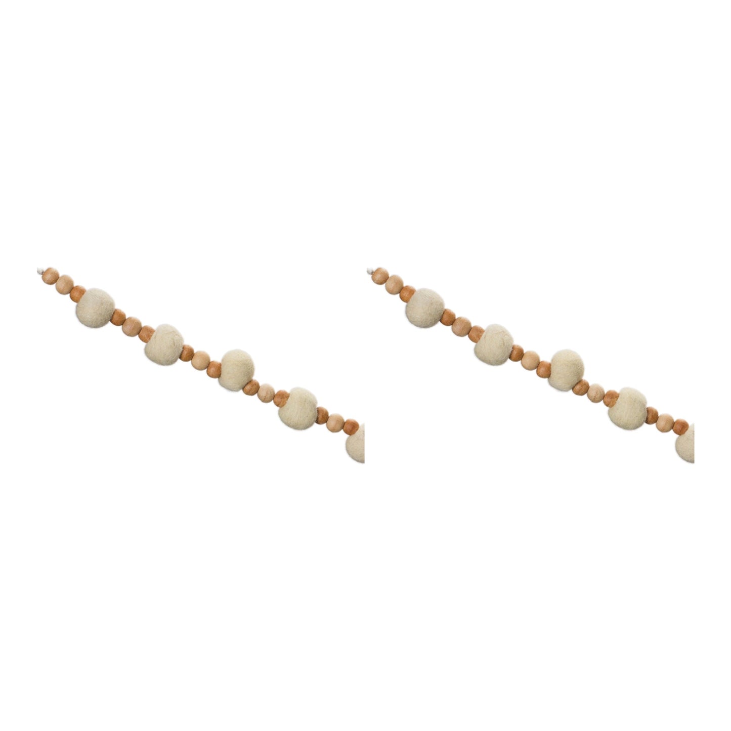 Wood Beaded String Garland, Set of 2