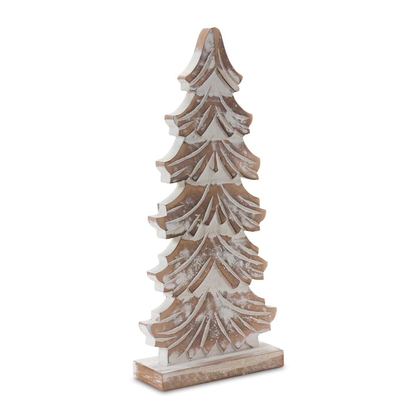 Wood Carved Pine Tree, Set of 3