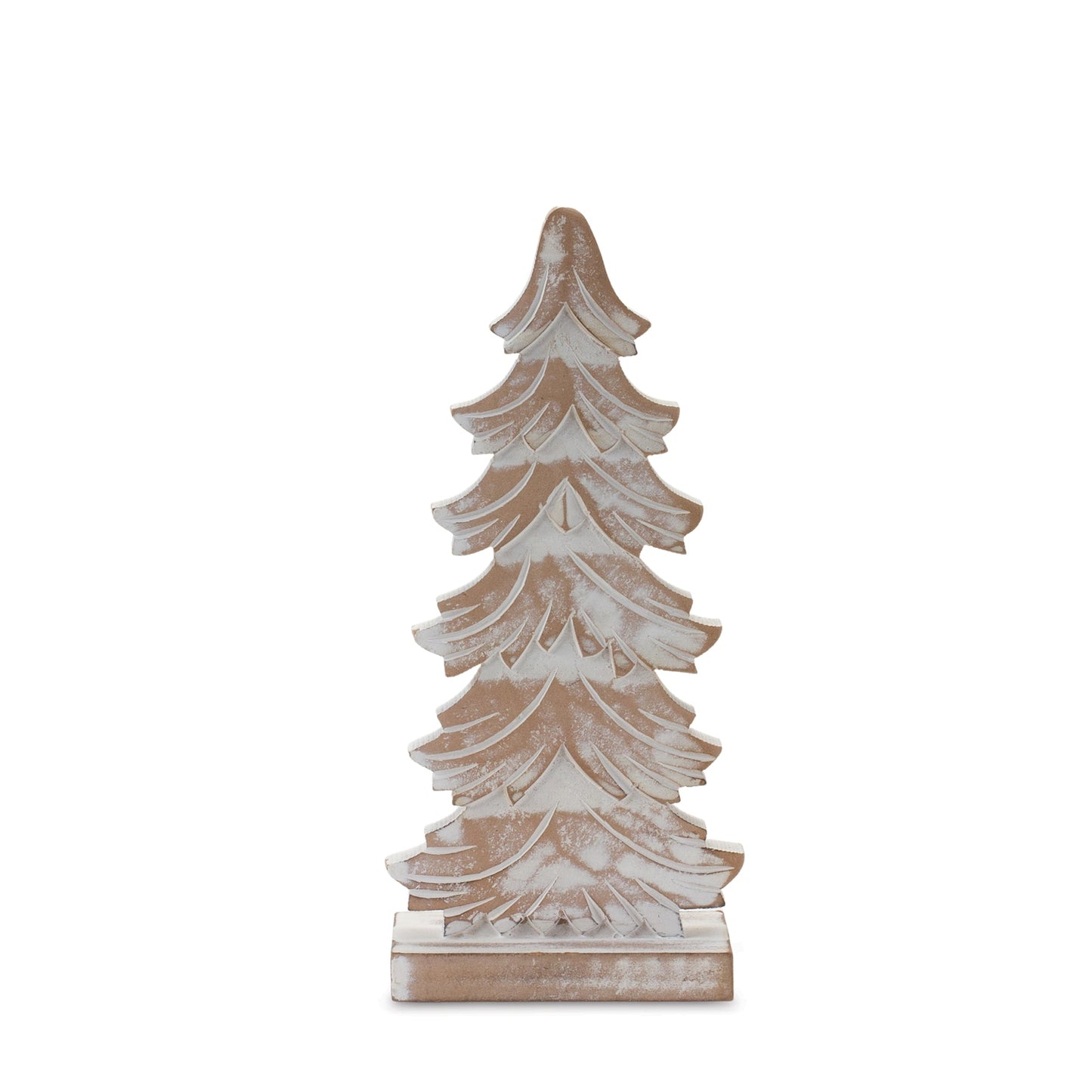 Wood Carved Pine Tree, Set of 3