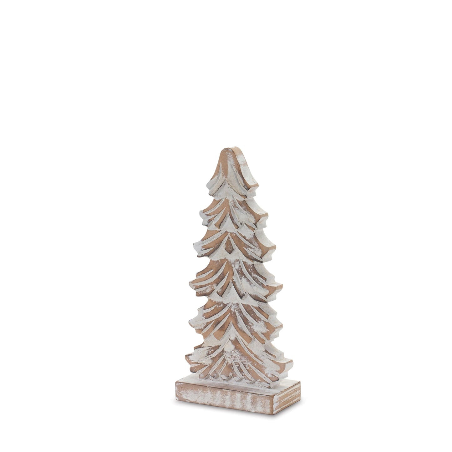 Wood Carved Pine Tree, Set of 3