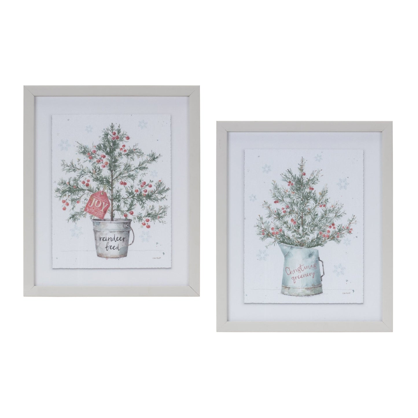 Potted Pine Tree Wall Art, Set of 2