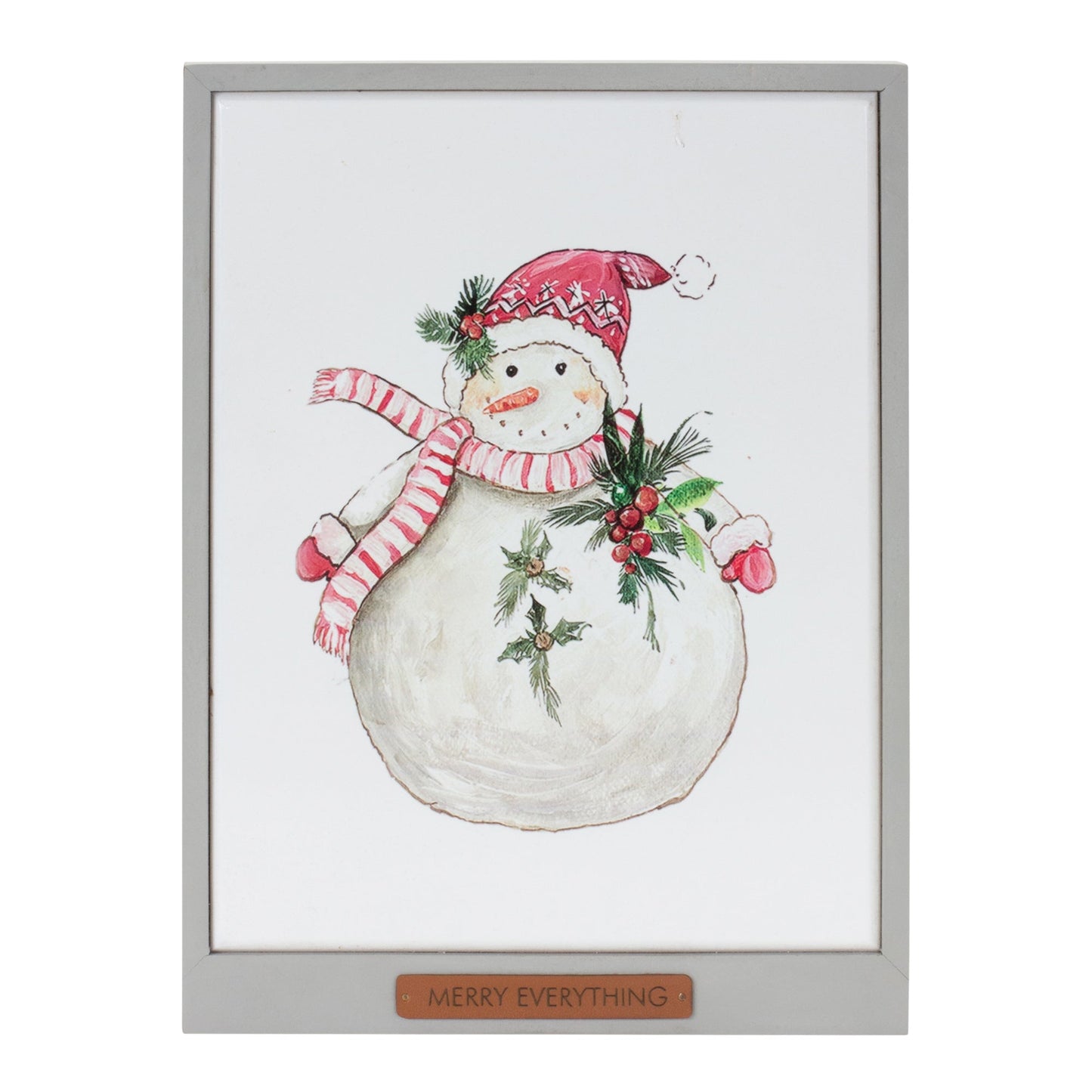 Framed Santa and Snowman Wall Art, Set of 2