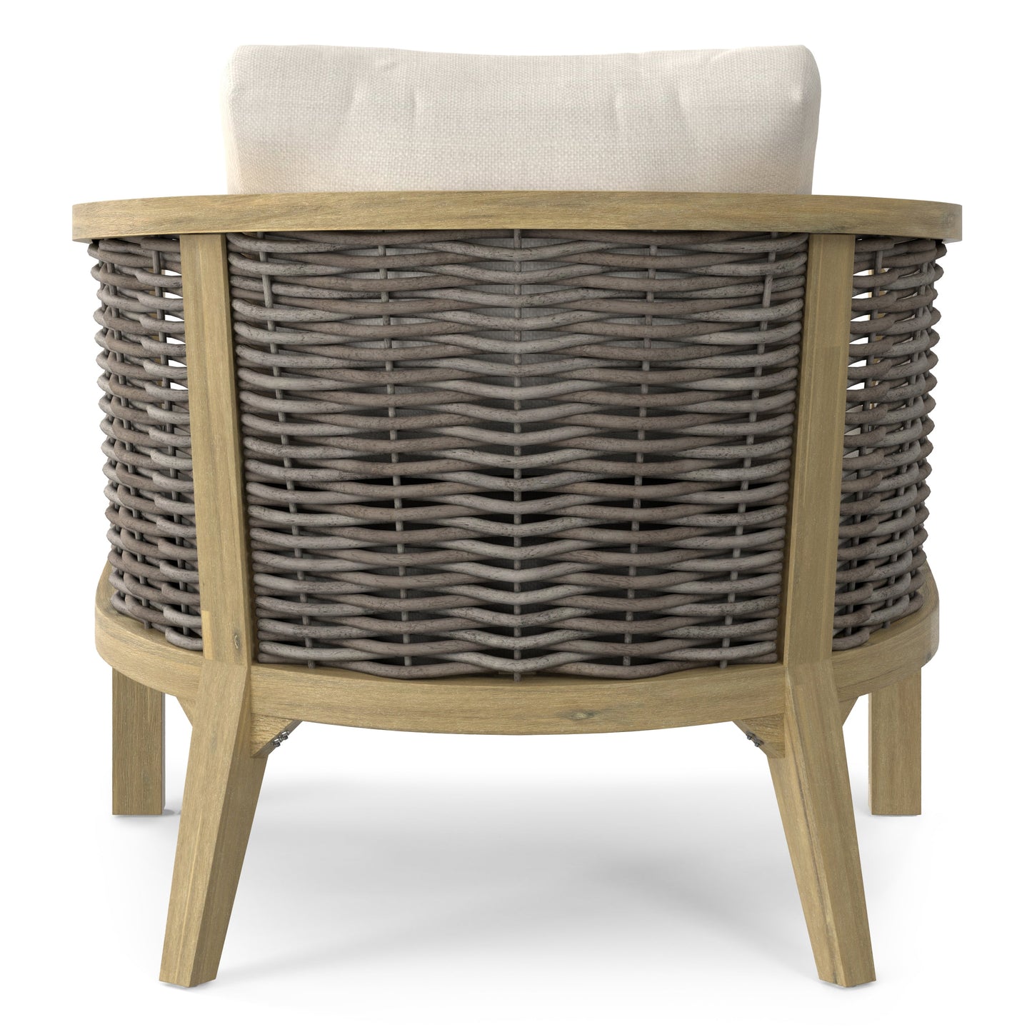 Outdoor Hand-Woven Rattan Conversation Chair with Curved Frame, Set of 2