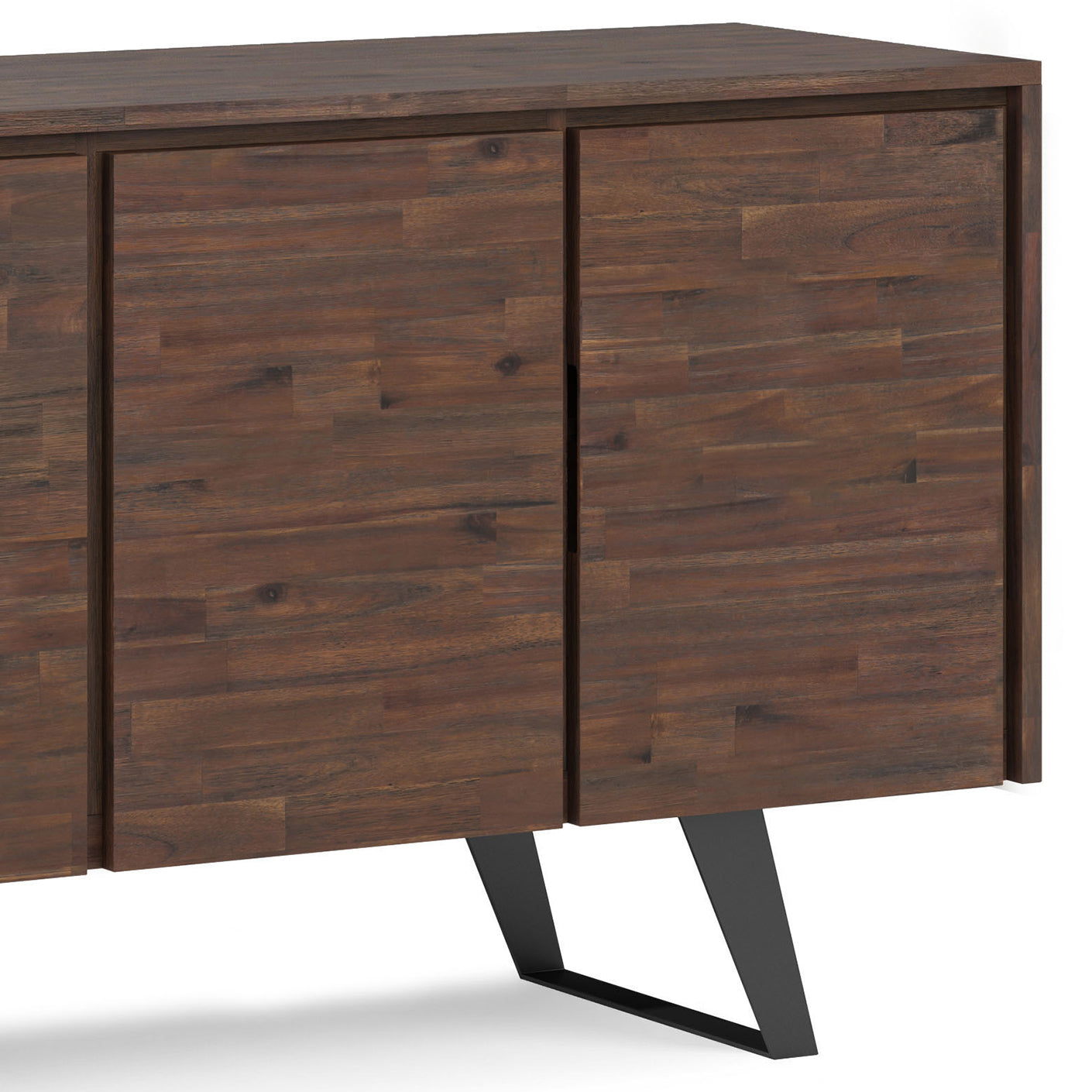 Passage 4-Door Buffet Cabinet with 4 Adjustable Shelves and Metal Angled Legs