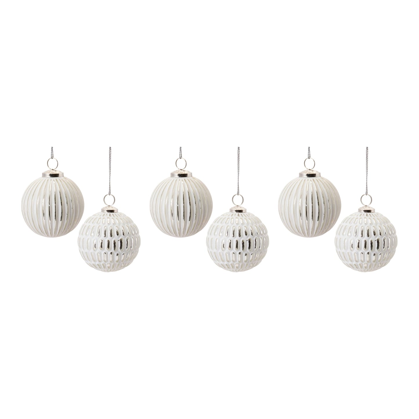 Frosted Glass Ball Ornament, Set of 6