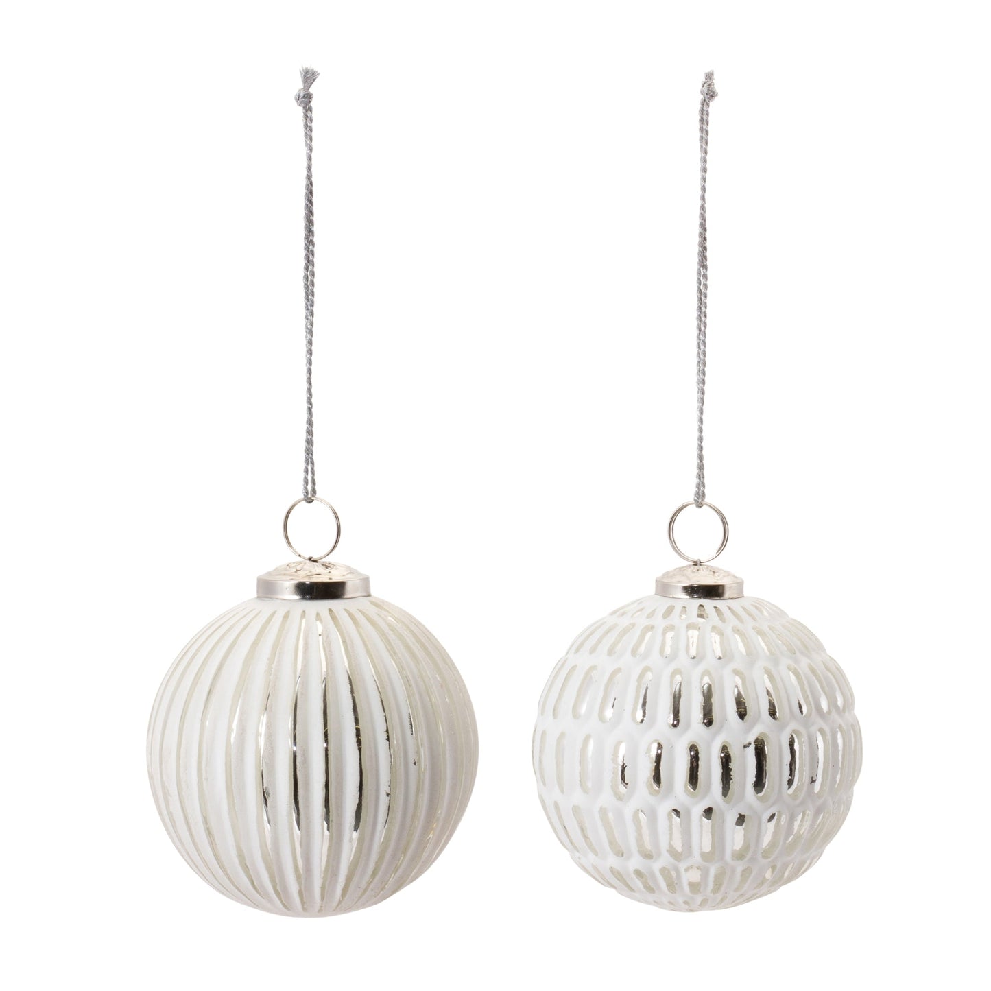 Frosted Glass Ball Ornament, Set of 6