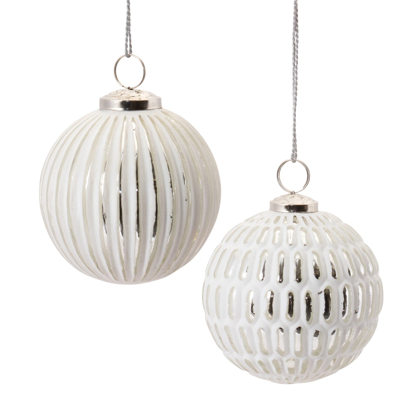 Frosted Glass Ball Ornament, Set of 6