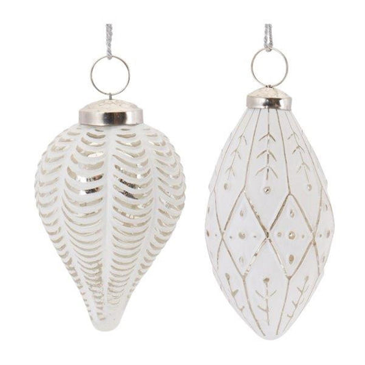 Frosted Glass Onion Ornament, Set of 6