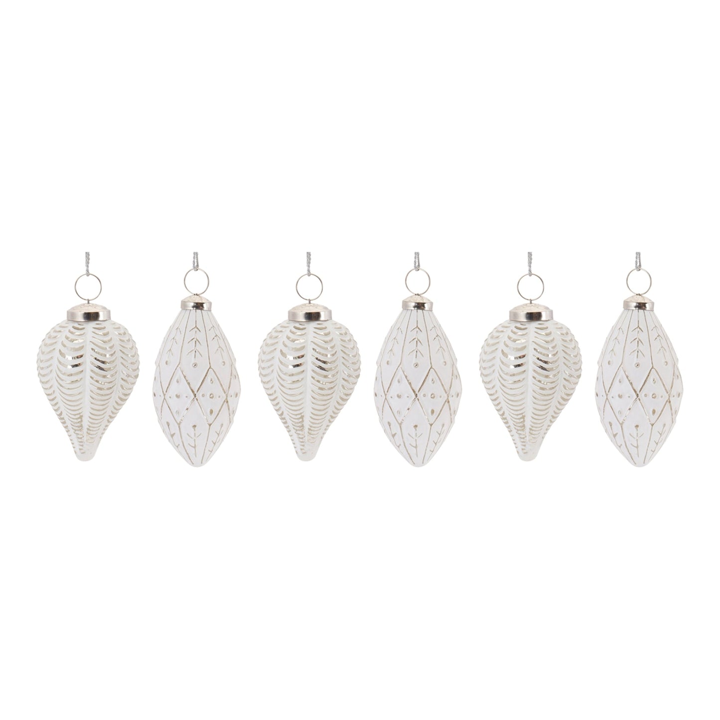 Frosted Glass Onion Ornament, Set of 6