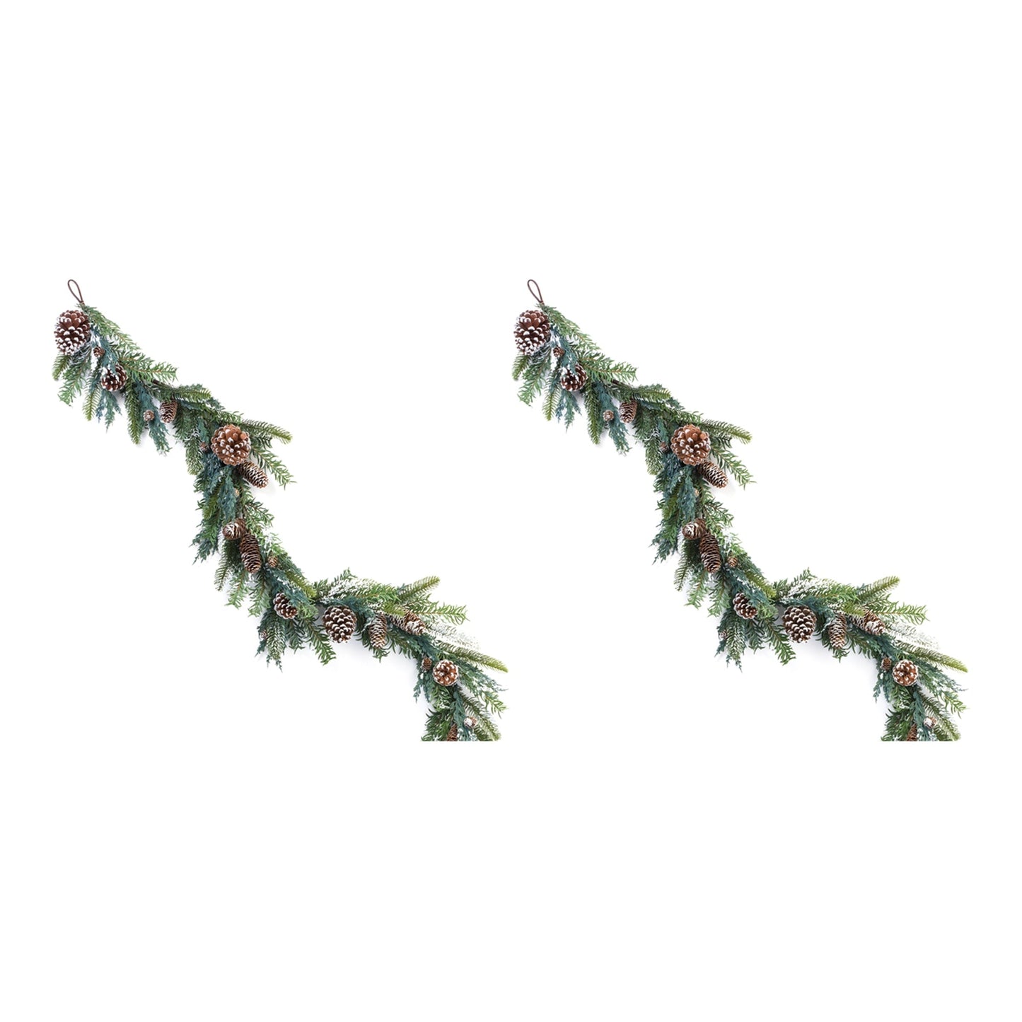 Flocked Pine Cone Garland, Set of 2