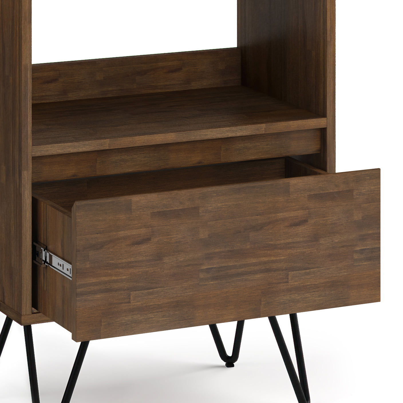 4-Shelf Bookcase with 1 Drawer and Hairpin Legs