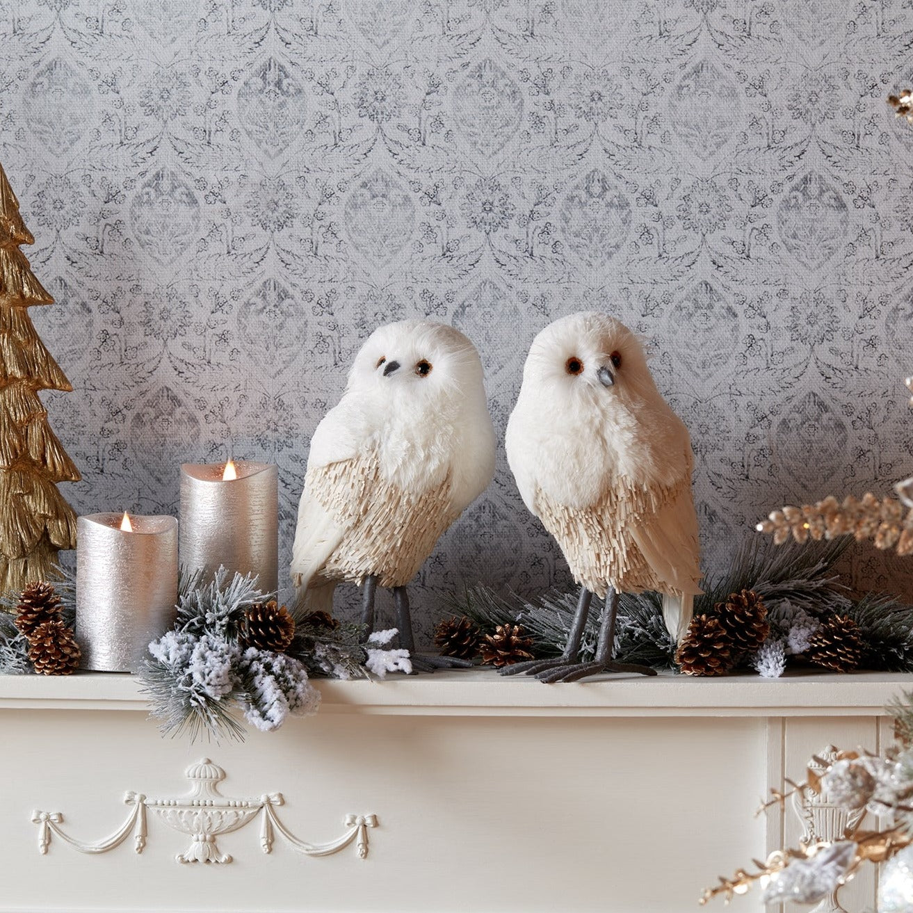 Winter Owl Decor, Set of 2