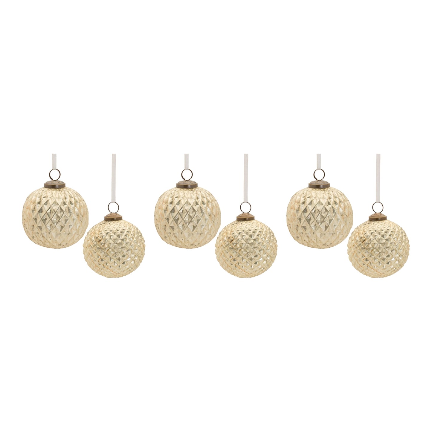 Harlequin Glass Ornament, Set of 6