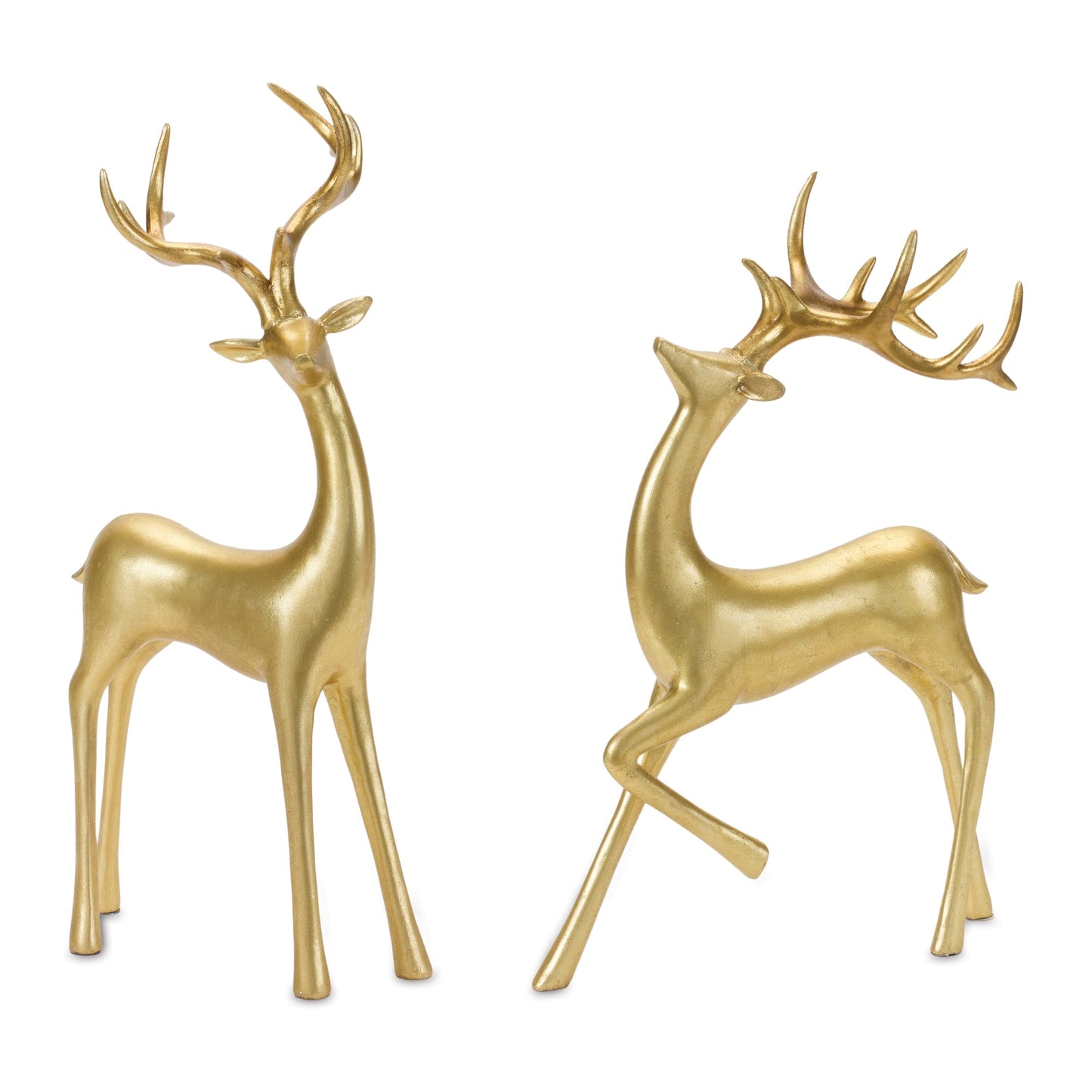 Gold Minimalist Deer Statue, Set of 2