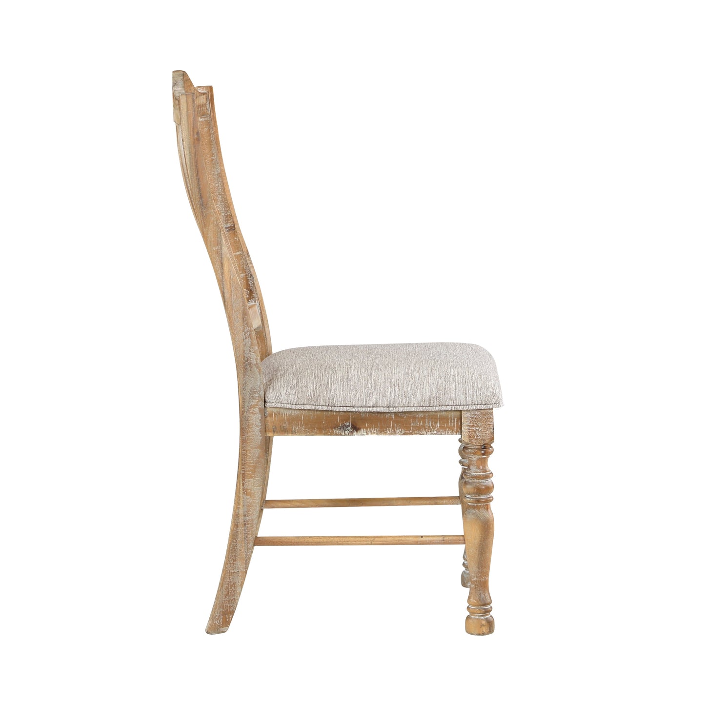 Styne Dining Chair with Vertical Slat-Back and Wood Frame, Set of 2