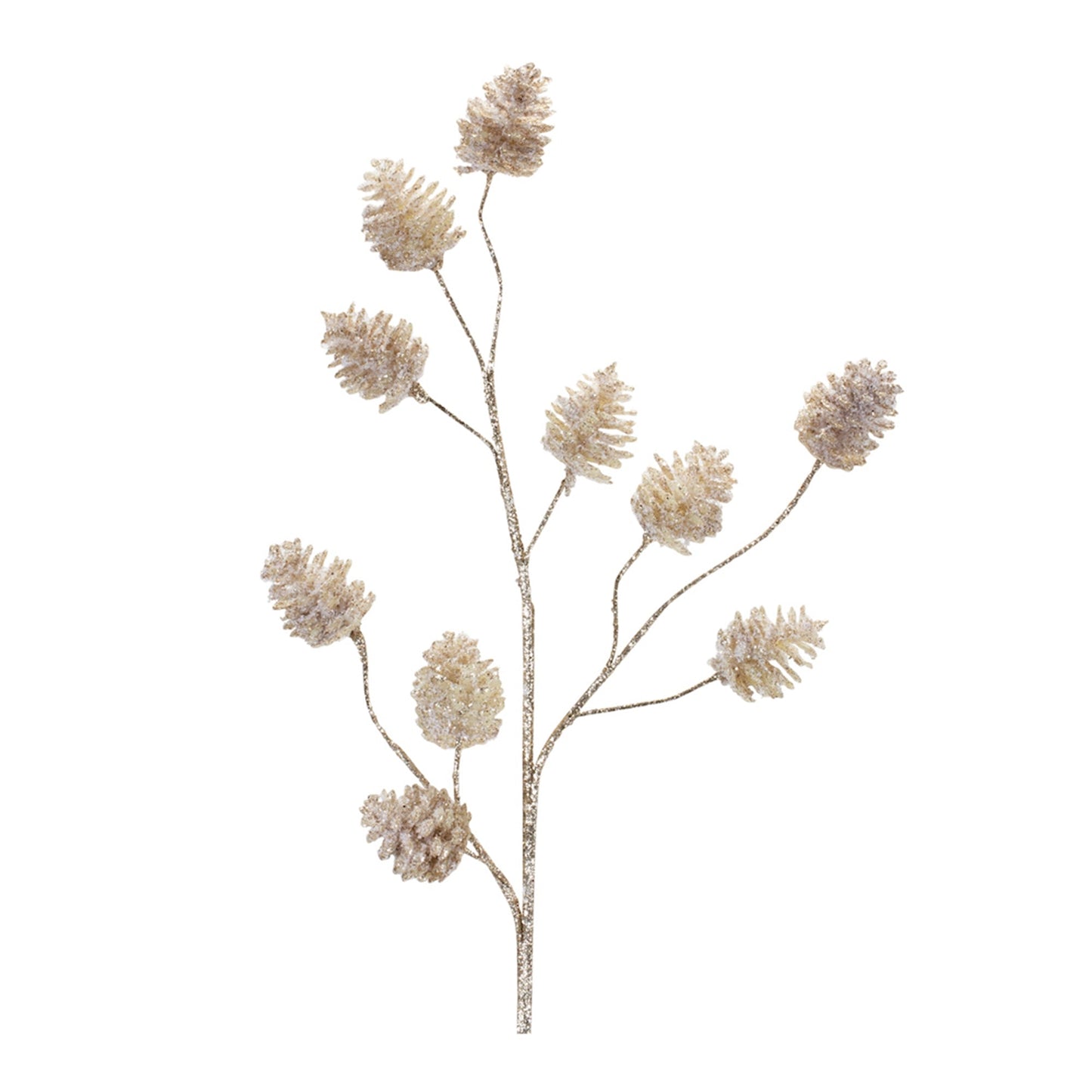 Champagne Pinecone Spray, Set of 6