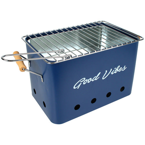 Good Vibes Hamptons Charcoal Portable BBQ Grill (Navy)