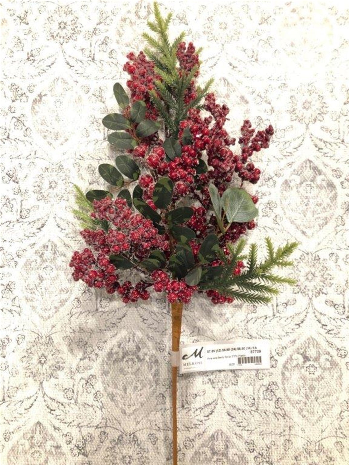 Frosted Berry and Pine Spray, Set of 12
