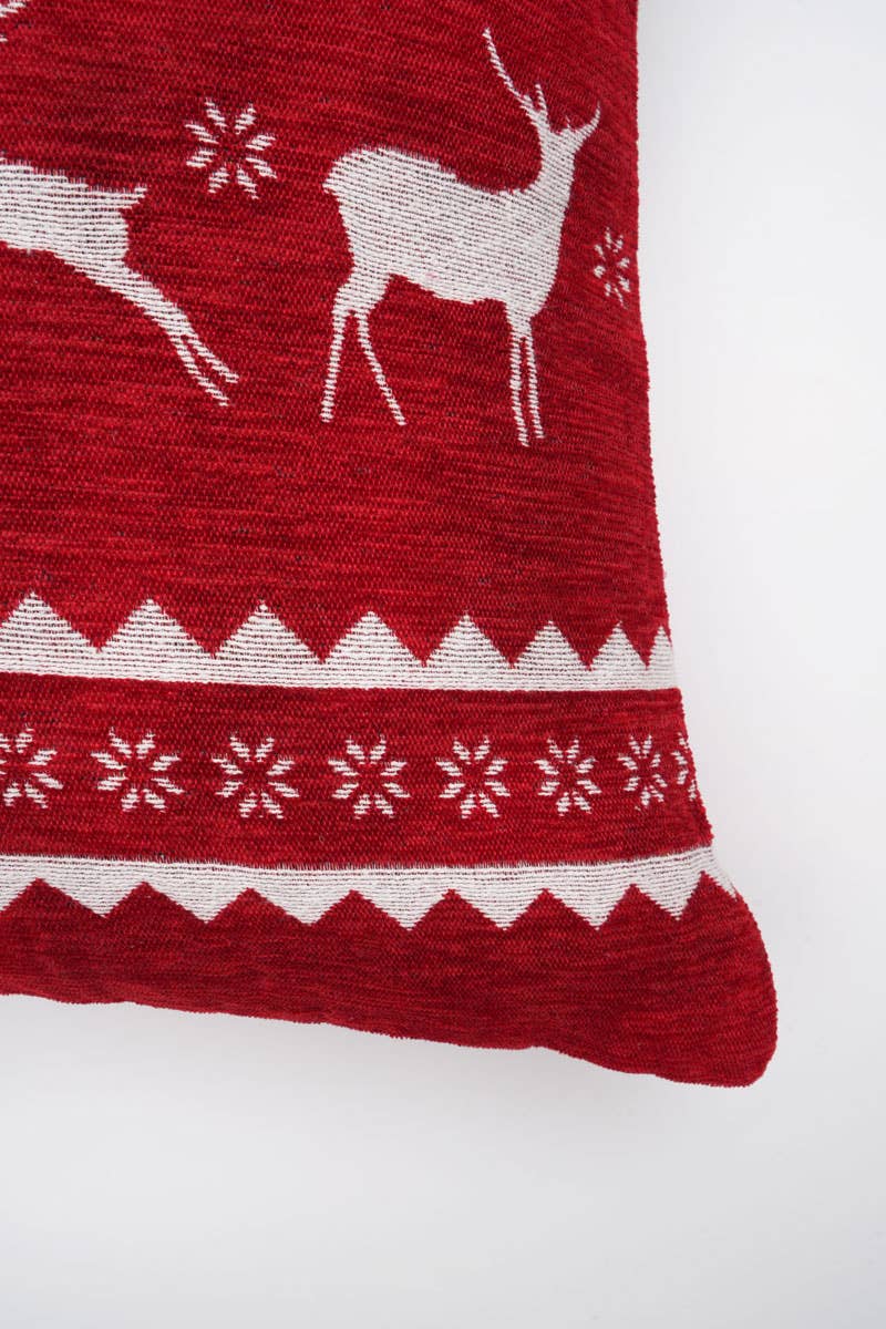 Jacquard Woven Reindeer 24"x24" Pillow