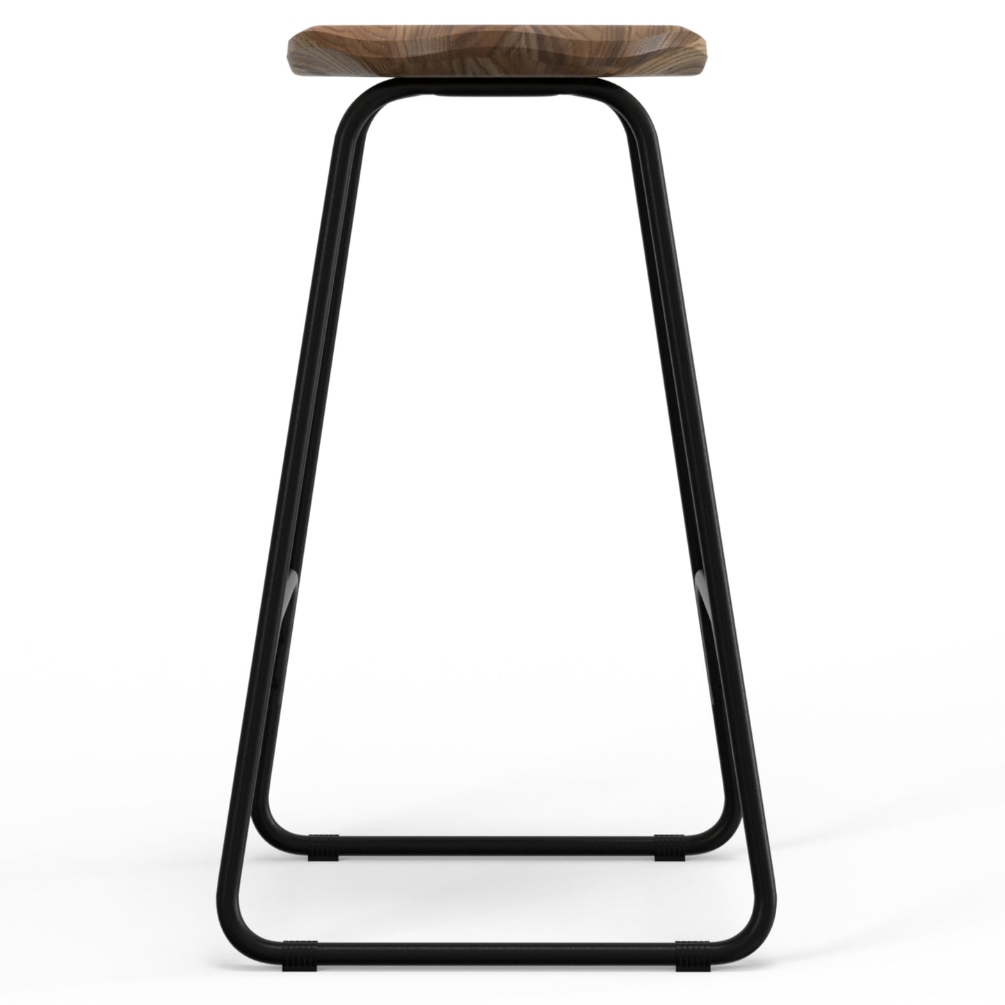 Backless Round Counter Stool with Metal Sled Base and Footrest, Set of 2