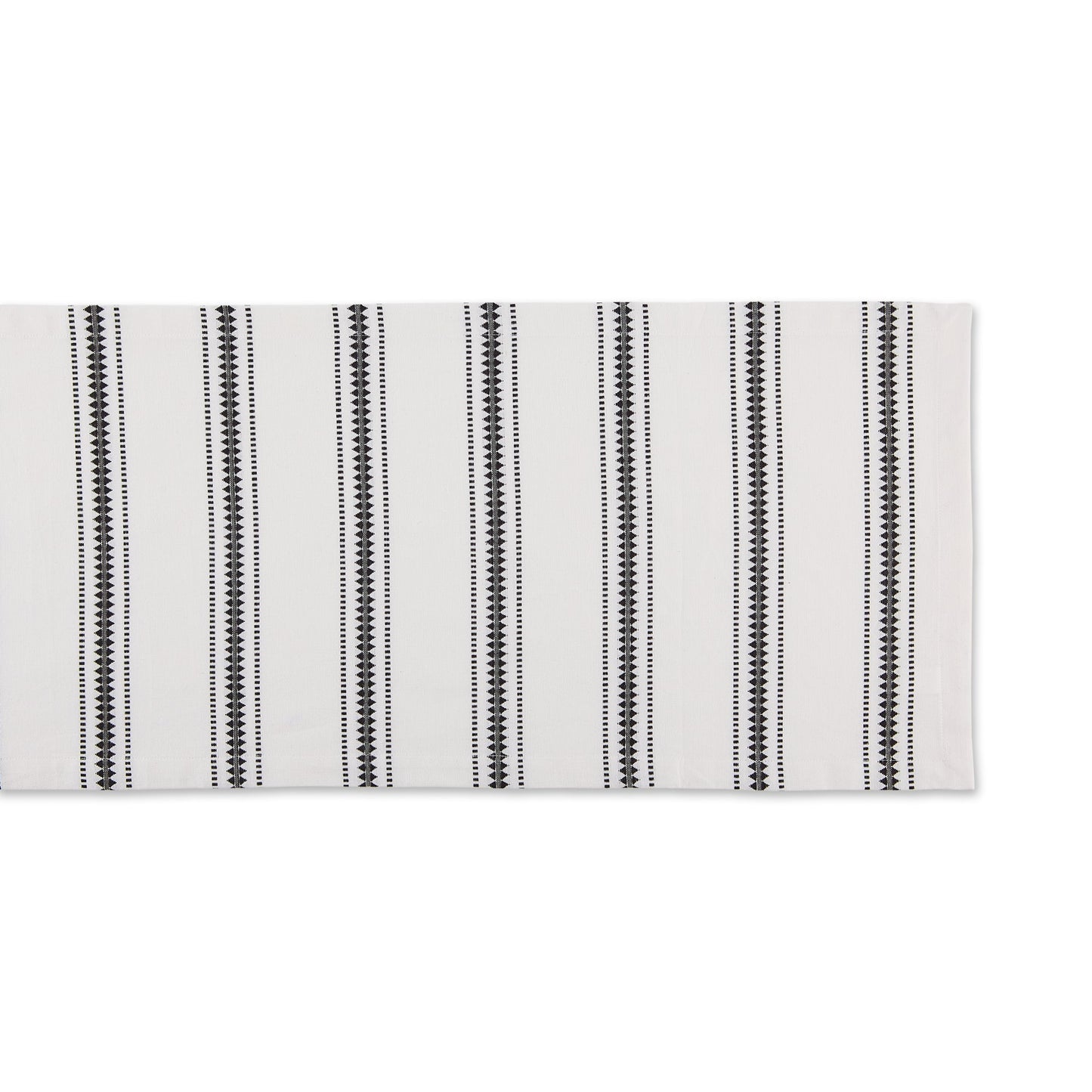 Black Zig Dobby Stripe Table Runner 14X108