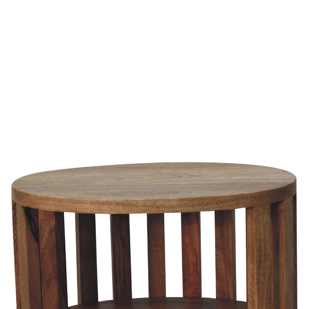 Alliance Double Shelf Bedside with Vertical Slats Design