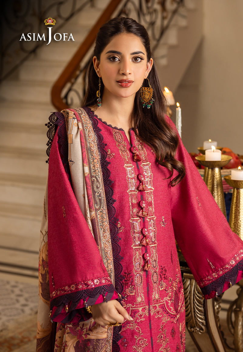 AJIWP-04 EMBROIDERED KARANDI 3 PCS STITCHED