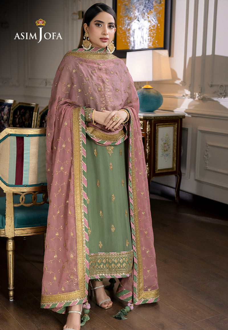 AJJM-19 EMBROIDERED CHIFFON , ORGANZA 3 PCS