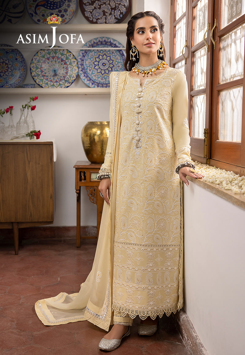 AJSW-09 EMBROIDERED LAWN SILK 3 PCS