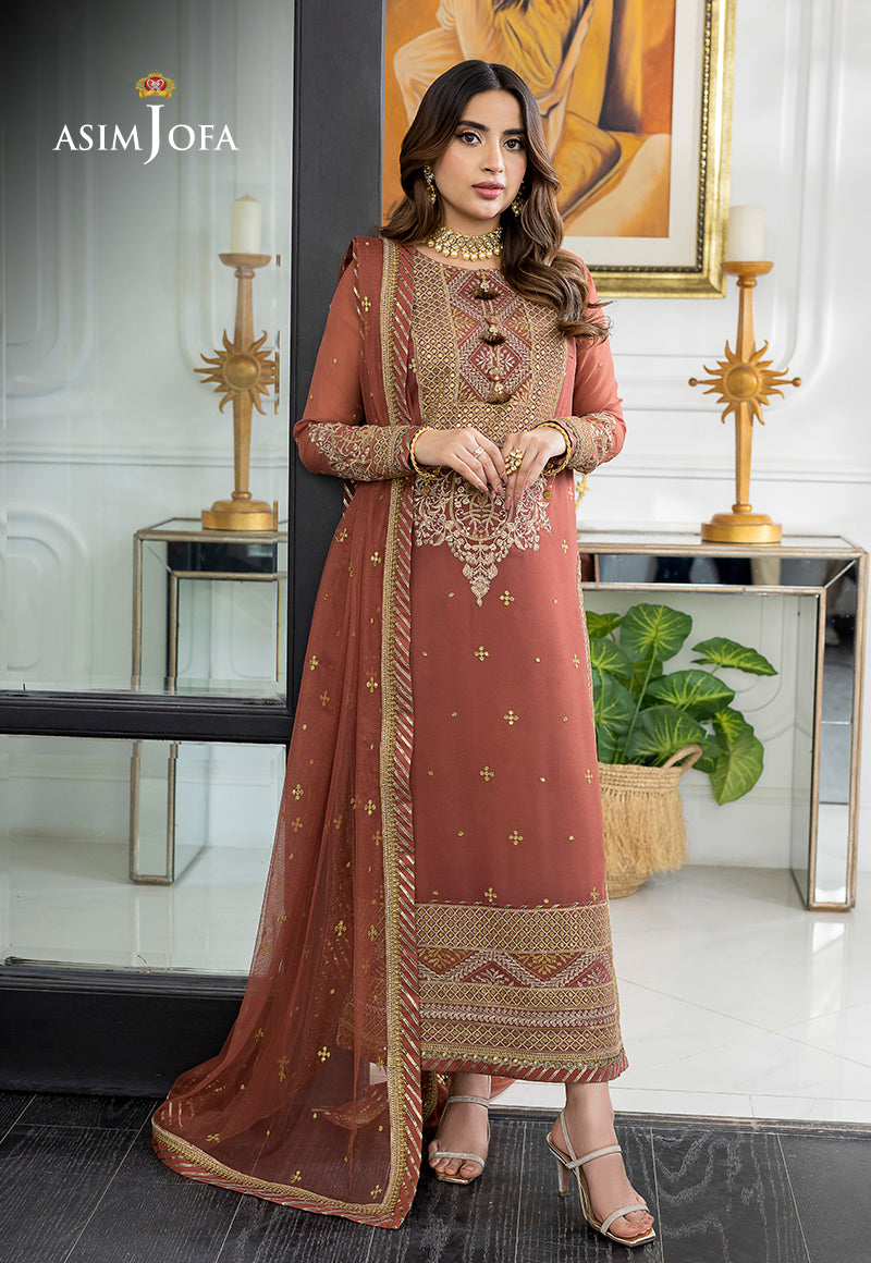 AJJM-13 EMBROIDERED GEORGETTE , ORGANZA 3 PCS